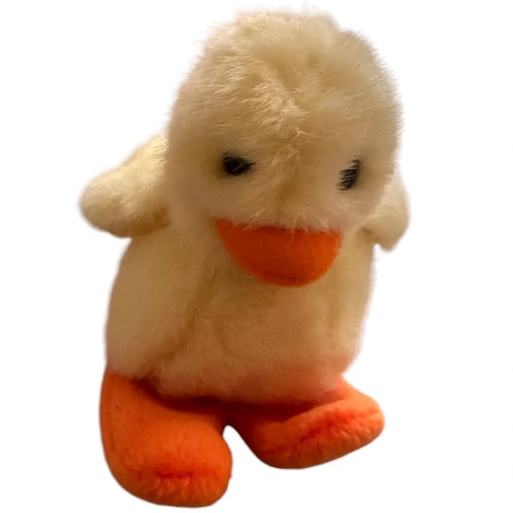 1994 Small 4” Yellow DUCK Duckling Plush Soft Toy MARY MEYER TIPPY  Toes